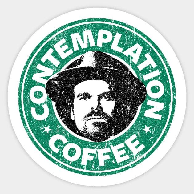 Contemplation Coffee Sticker by huckblade